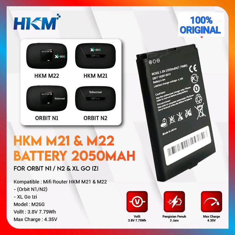 Baterai Battery Original untuk Mifi HKM M21 M22 ORBIT N1 N2 Batre 0