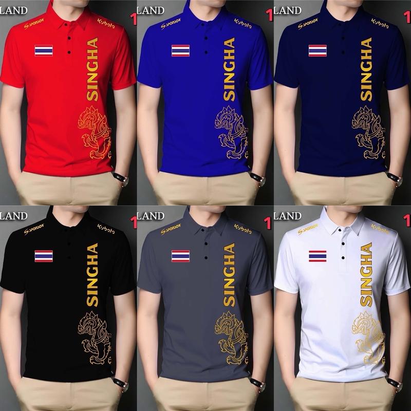 เสื้อโปโลลายสิงโต คอลเลคชั่น 2564 เสื้อเชิ้ตแขนสั้น พิมพ์ลาย 0