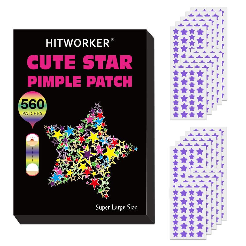 Pimple Cover Patch, 560pcs/set Acne Cover Patch, Hydrocolloidal Pimple Patch, Invisible Star Shape Sticker, Cleanser for Ance-prone Skin for Women & Men 2