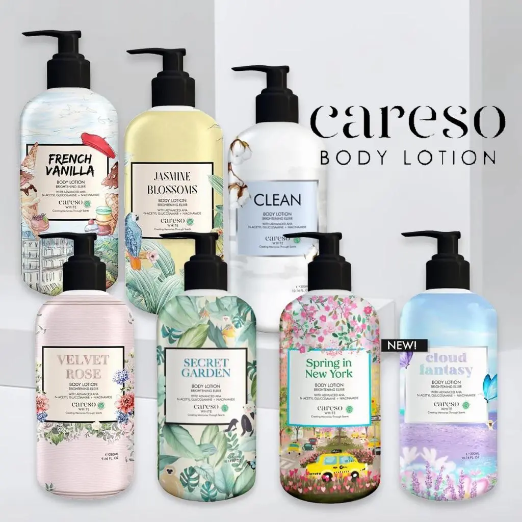 CARESO Body Lotion / Brightening Body Lotion Series - French Vanilla | Velvet Rose | Jasmine Blossom