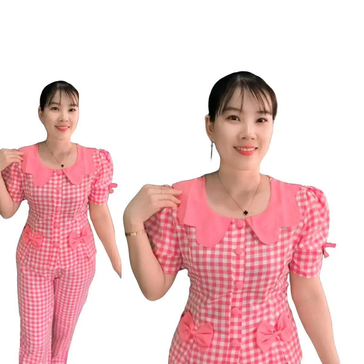 Đồ bộ mặc nhà có nơ ,chất vải lụa hàn