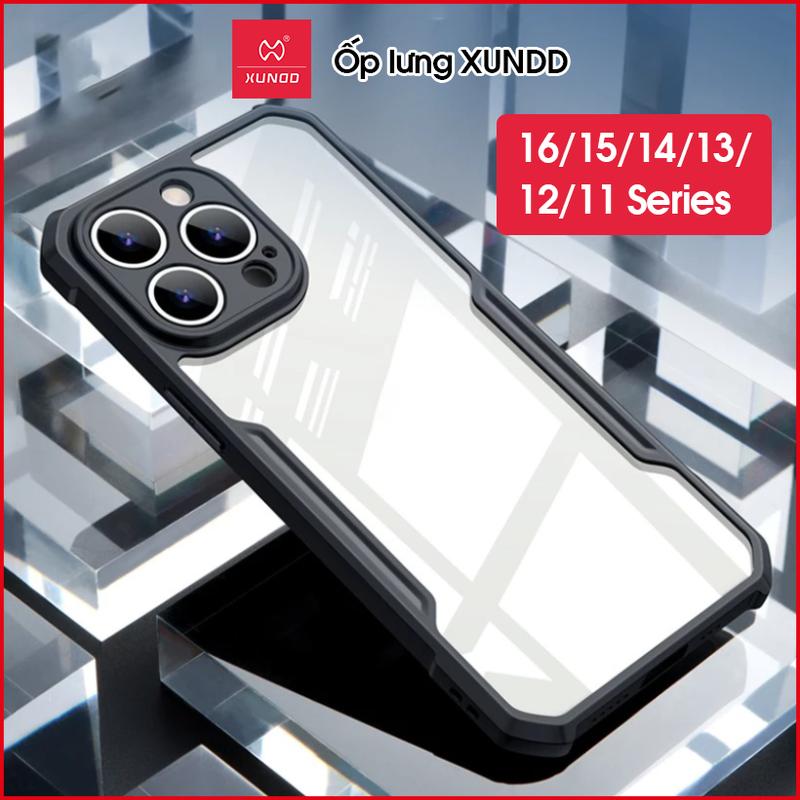 Ốp lưng XUNDD iPhone 16/ 16 Plus/ 16 Pro/ Max/ 15/ 15 Plus/ 15 Pro/ Max/ 14/ 13/ 12/ 11 Series (BEETLE SERIES) - Chống sốc, Viền TPU, Mặt lưng trong