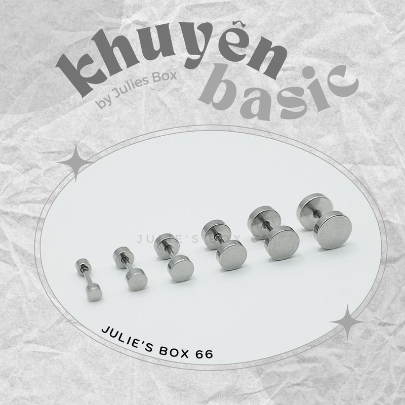 1 CHIẾC Khuyên tai chất liệu thép không gỉ 2 ĐẦU BẸT Không Gỉ Không Kích Ứng juliesbox XỎ