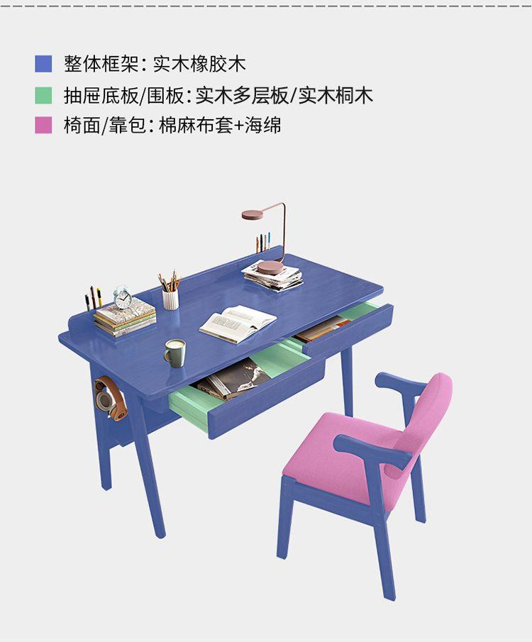 Product Introduction of Solid Wood Desk Simple with Drawer Student Writing Desk Rubber Wood Desktop Computer Desk Bedroom Office Desk 28