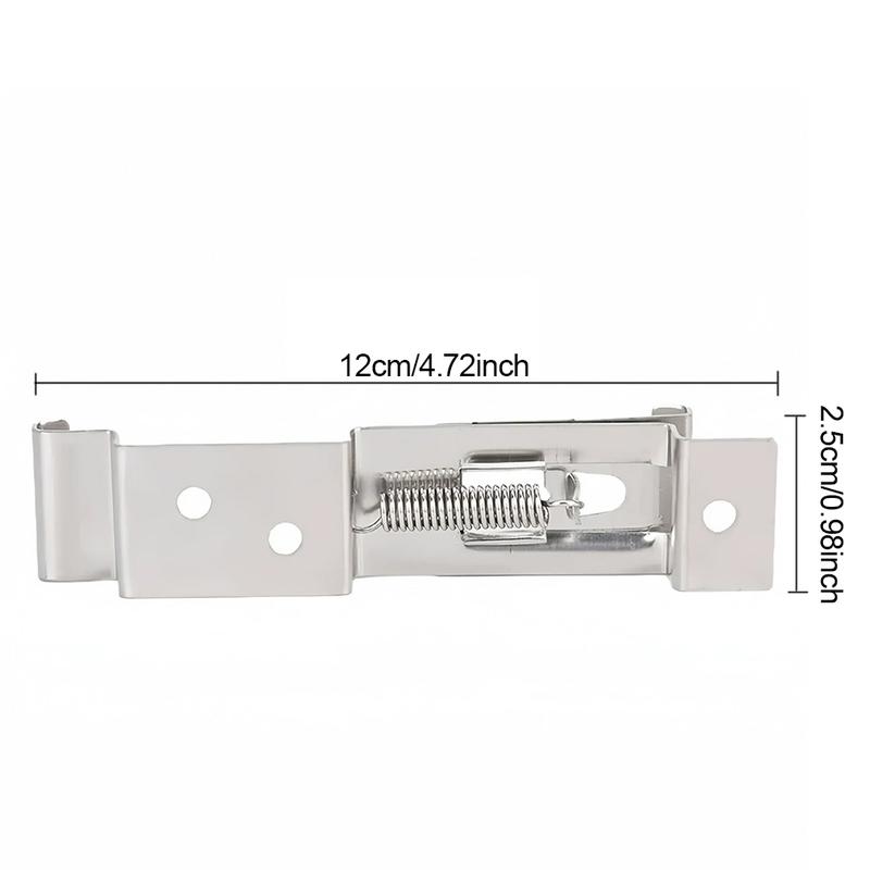 WL 2Pcs Stainless Steel Car Rectangular License Plate Spring Loaded Bracket Cars Frame Holder Clamps Trailer Number Plate Clips #476870 8