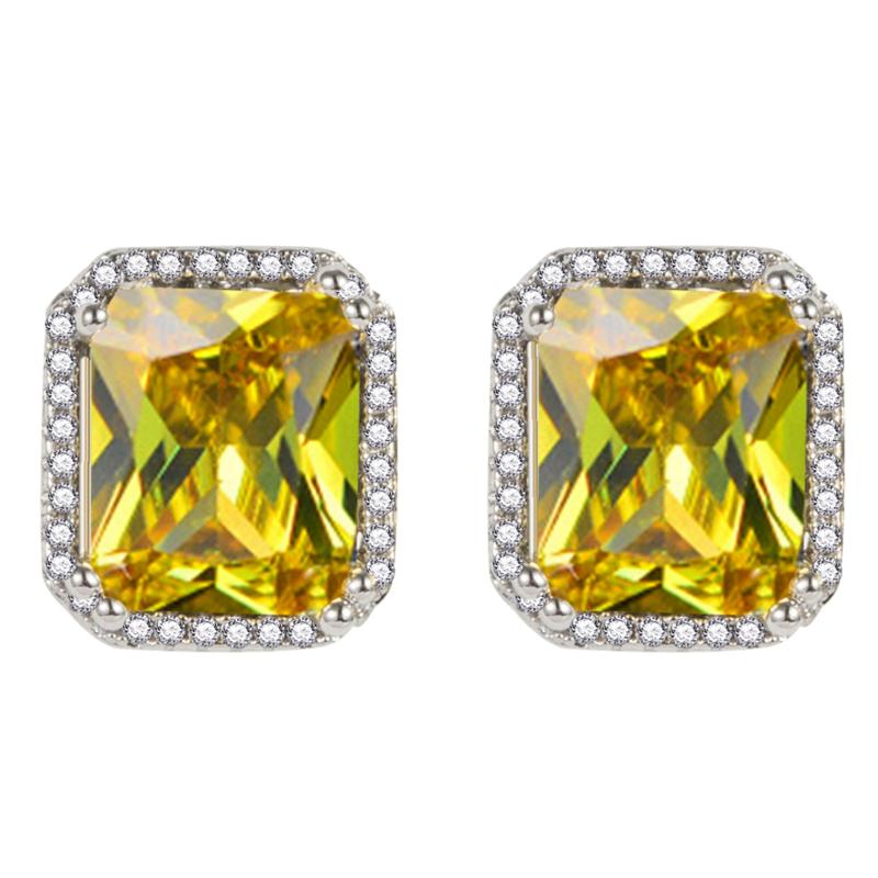 Product Introduction of Tik Tok Live Stream Rectangular Diamond Colored Gems Eardrops Stud Earrings Ring Hot Sale Square Pink Yellow Diamond Crystal Jewelry Suit sakuya  keychain gantungan  kunci bus  stop ganesha  keychain sonny  angel 14