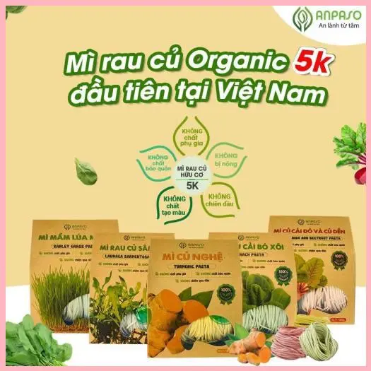 IUJSHERSHOP Mì Rau Củ Hữu Cơ Anpaso - XanhSam Organic 3