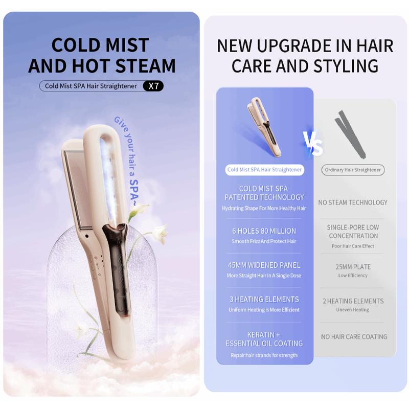 LivChic Catokan Rambut Cold Mist SPA Hair Straightene 60W daya 2 meter 360 Sudut belok jauh X7 2IN1 5