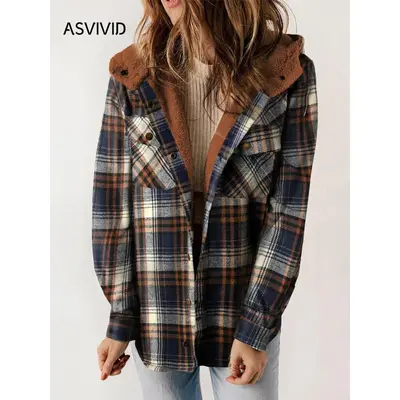 Fluffy flannel jacket hotsell