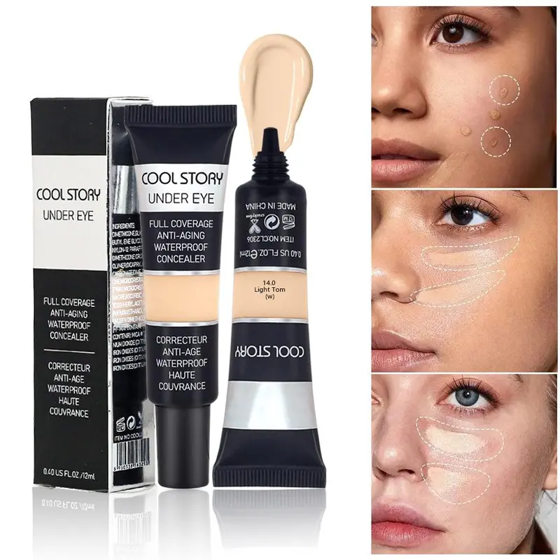 Long Lasting Concealer & Foundation, 1 Count Waterproof Full Coverage Flawless Makeup Cream, Makeup Product for Women & Girls, Cosmetic 0