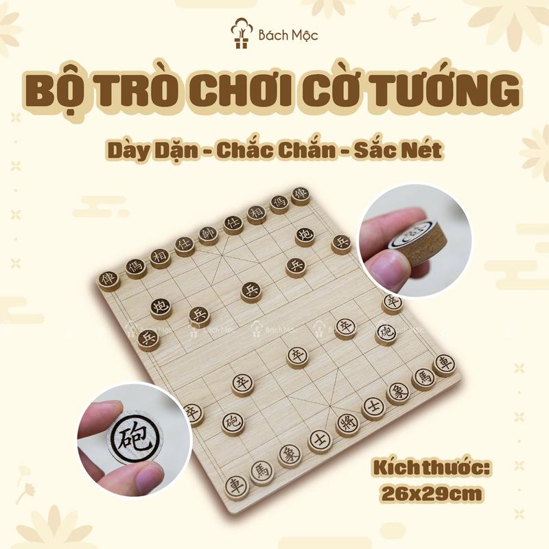 Cờ Vua, Cờ Tướng, Cờ Caro trí tuệ, Ô Ăn Quan, Rắn Thang, Đua Ngựa, Trò chơi dân gian, Boardgame bằng gỗ từ nhà Bách Mộc