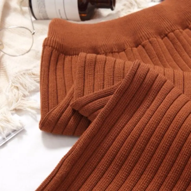 Rok Span knit rok semi rajut Polos Bawahan Simple 4