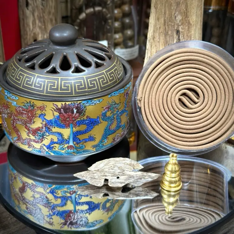 Nhang Trầm khoanh 4 giờ cao cấp THIÊN QUANG TRẦM ,1 hộp 24 khoanh đơn, khoanh dùng được 4 tiếng,  từ trầm kiến kim , thơm ngọt. 4