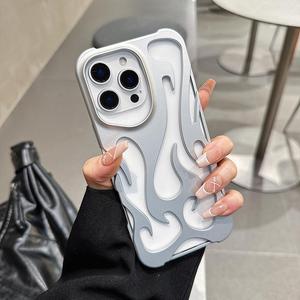 Funda para celular con patrón de llamas, anticaídas y antihuellas, resistentes al desgaste para iPhone 12 13 14 15 16 17 Pro Max