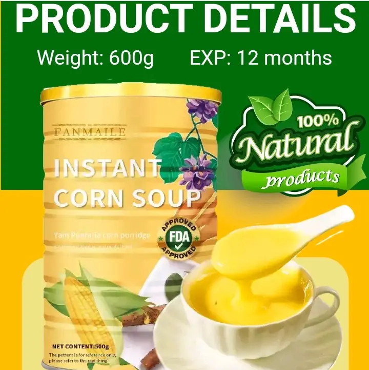 FANMAILE Instant Corn Soup Cornmeal with Natural Ingredients, 500g ...