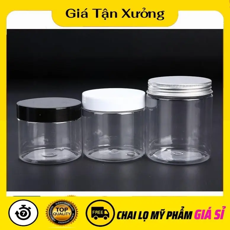 [COMBO 5SP] Hủ Hộp Nhựa Pet 50g, 100g, 200g, 250g, 500g Nhiều Màu Đựng Kem, Gia Vị, Đồ Khô, Ngũ Cốc, Chiết Mỹ Phẩm 3