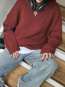 Women's Letter Pattern Drop Shoulder Sweater Hoodie, Fashion Casual Pocket Hooded Sweater for Daily Holiday Outdoor Wear, Women Knitwear for Fall & Winter