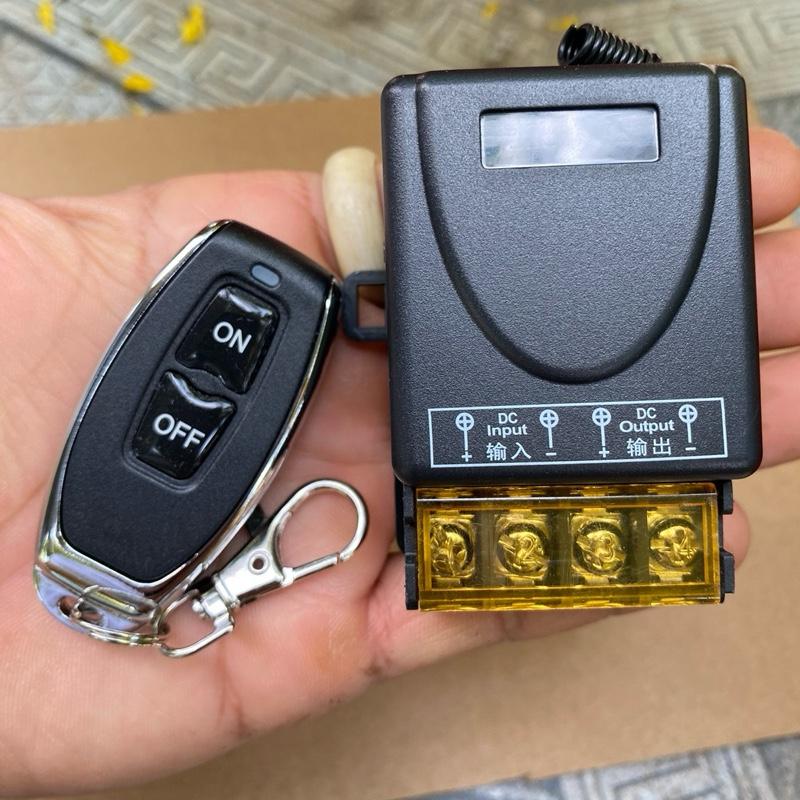 Bộ công tắt điều khiển từ xa DC 12v_80v tích hợp rơ le, khoảng cách kết nối lên đến 70m-100m ;dùng cho máy bơm nước, motor, đèn, quạt bộ  mở
