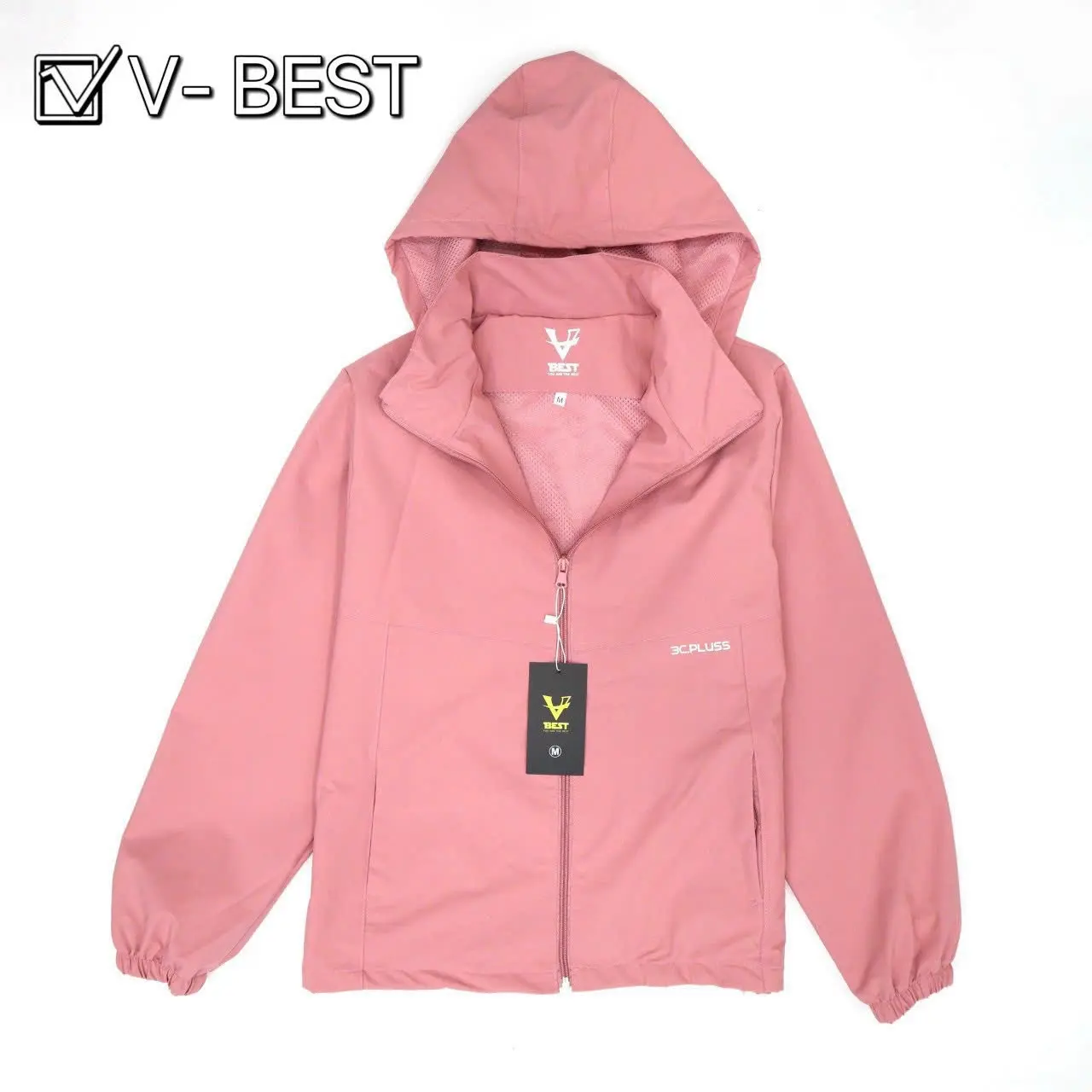 ÁO KHOÁC GIÓ NỮ 3C PLUSS CHỐNG BỤI, CHỐNG TIA UV, CHỐNG NƯỚC MŨ CÓ KHOÁ KÉO Top Jacket Women Kem Jean