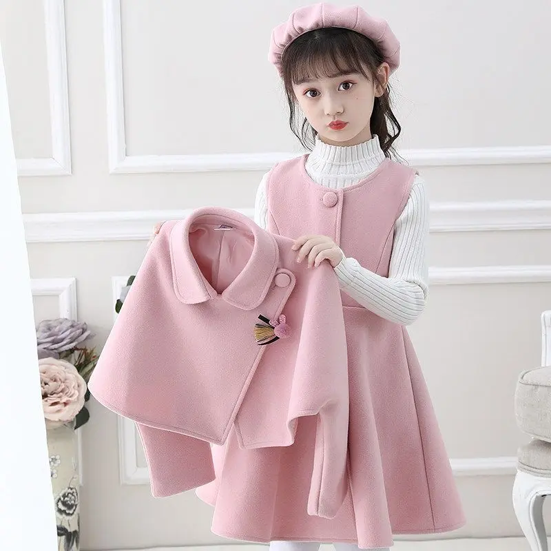 Bộ Đồ Bé Gái, Bộ Sưu Tập Mới Mùa Thu Và Mùa Đông, Phong Cách Dân Tộc, Bộ Đồ Hai Mảnh Cho Bé Gái, Váy Len, Thích Hợp Biểu Diễn, Quần Áo Trẻ Em, Phong Cách Phương Tây