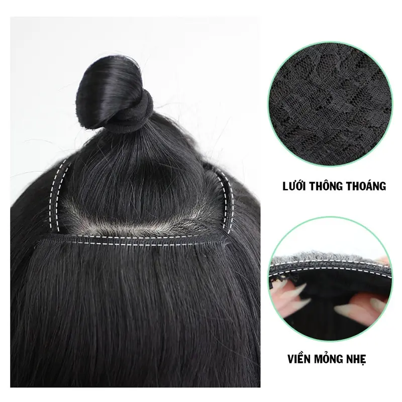 Tóc kẹp phím 3 sét xoăn sóng nước- Tóc giả kẹp phím- Kẹp phồng chân tóc Women 3