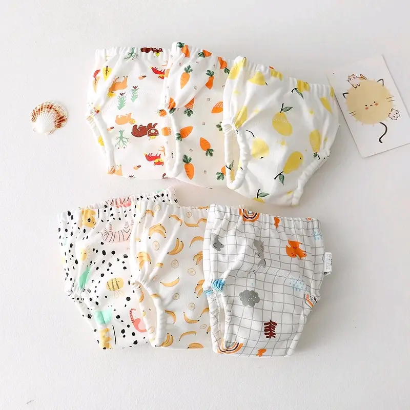 Combo 5 Quần Bỏ Bỉm/Tã Vải Cotton bim chobe giặt được 3