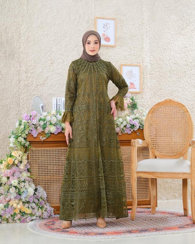 Gamis Kinarya Gamis Semi Outer Gamis Tulle Etnic Premium Gamis Terbaru Gamis Kekinian Gamis Modern Gamis Pesta Dress Pesta Gamis Kondangan Gamis Kebaya Wanita Muslim Payet 5