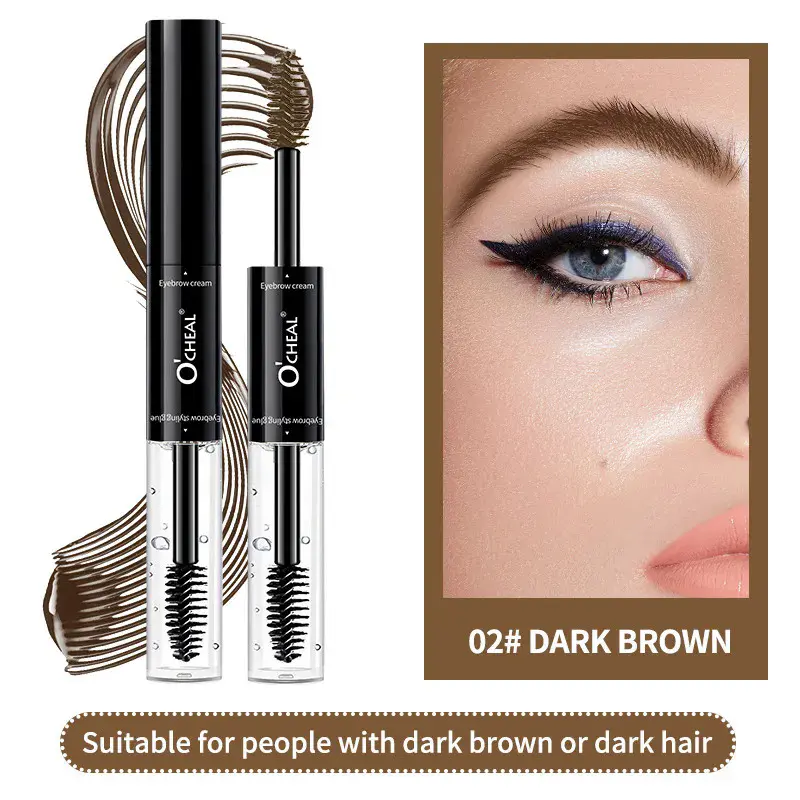 Double-Headed Dyed Eyebrow Long-Lasting Setting Liquid Not Smudge Waterproof and Sweat-Proof Eyebrow Cream Makeup Cosmetic