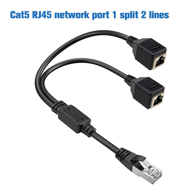 Bộ Chuyển Đổi Bộ Chia Ethernet RJ45, 1 Đầu Đực Sang 2 Đầu Cái, Bộ Chia Mạng LAN, Hỗ Trợ Cat6, Dây Nối Dài Mạng Internet