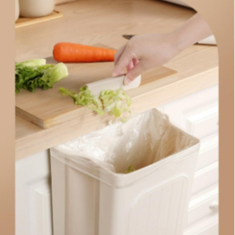 Random Color Foldable Kitchen Hanging Trash Bin, Cupboard Door Hanging Garbage Can, Household Waste Bin for Home Organizing Use 3