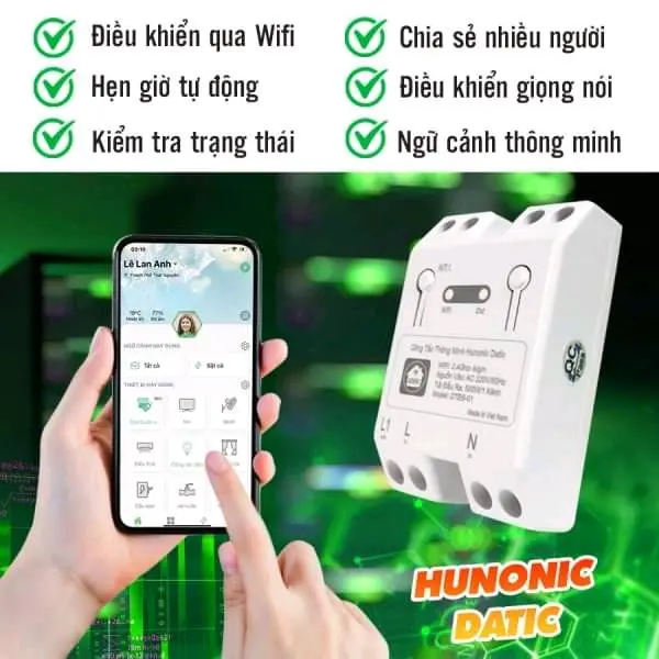 Công tắc thông minh Hunonic Datic Basic 400w - Hẹn giờ tự động