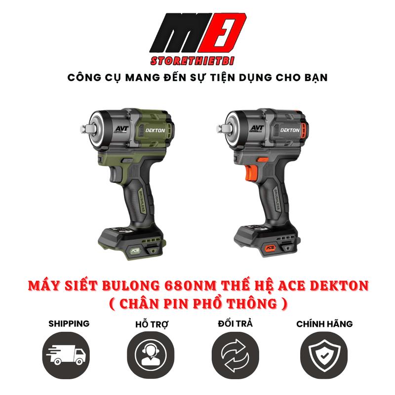 Máy Siết Bulong Dekton 680Nm Chuẩn 1/2 Inch Thế Hệ ACE Dùng Pin 21V Dekton ( Chuyên Xe Máy, Ô Tô, Xe Tải Con ) M21-IW680PROMAX