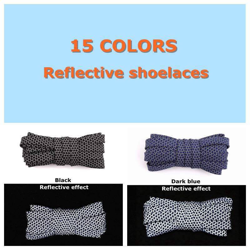 Product Introduction of Colorful Fluorescent Sneaker Shoestrings Sports Shoelace Reflective Flat Shoelaces Running Shoes Lace Adult Children Shoelaces 8