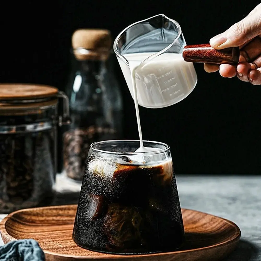 Creativity 75ml Espresso Measuring Cup Measure Mug Double/Single Mouth Kitchen Tool Heat-resisting Glass Clear Kitchen Mug