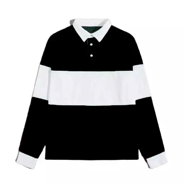 Vintage Rugby Polo shirt Kaos Couple Pria Wanita Lengan Panjang
