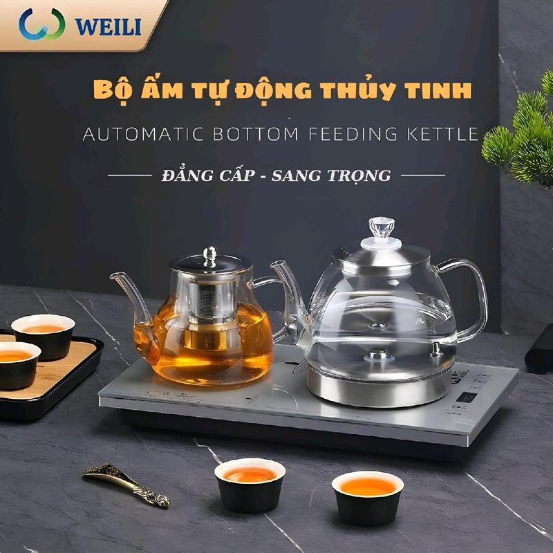  Bộ ấm thủy tinh pha trà Ấm Siêu Tốc Bình Đun Nước - tự động cấp nước tự động Đun Nước  tự động ngắt cảm ứng đa dụng  BH 1 Năm  ấm  siêu 