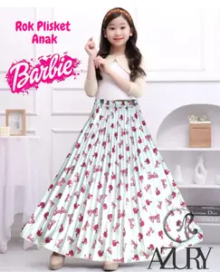 Rok Plisket Anak Barbie Series Premium Motif Fashion