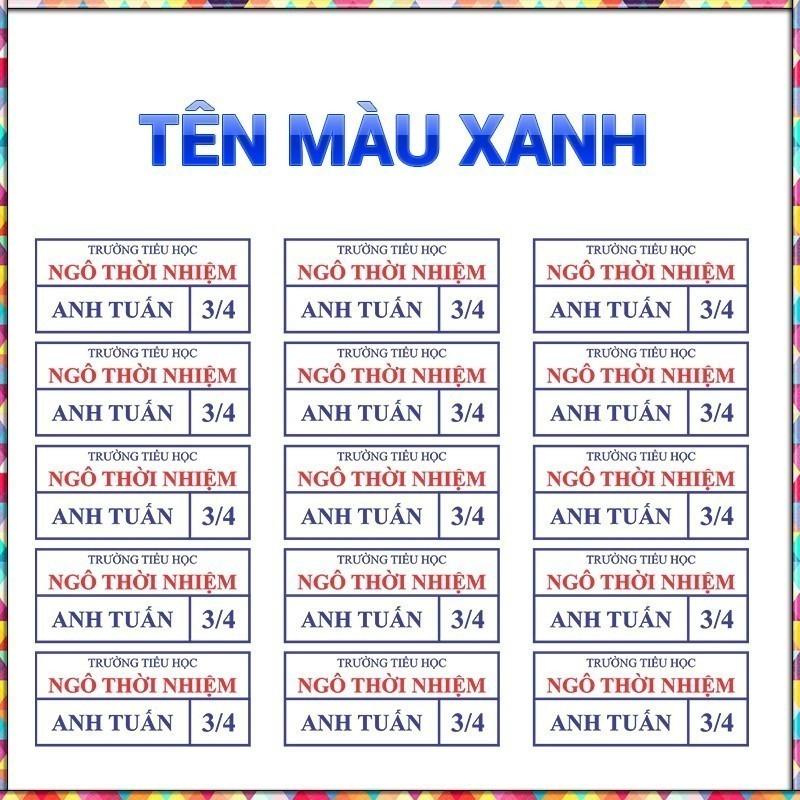 Bảng tên theo chuẩn trường học cấp 1 cấp 2 cấp 3 bảng tên cho bé Phù hiệu bảng tên học sinh ủi áo theo yêu cầu