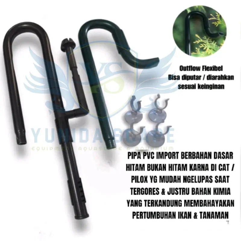 LILY PIPE DIY VERSI BLACK UKURAN 16/22 DENGAN SKIMMER ATAS DAN KATUP PENGATUR ARUS 1