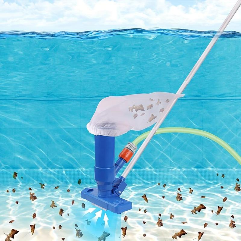 Product Introduction of Portable Pool Vacuum Cleaner, Handheld Swimming Pool Cleaner Kit with Jet Nozzle, Manual Spa Vacuum Head & Fishing Net Tool 3