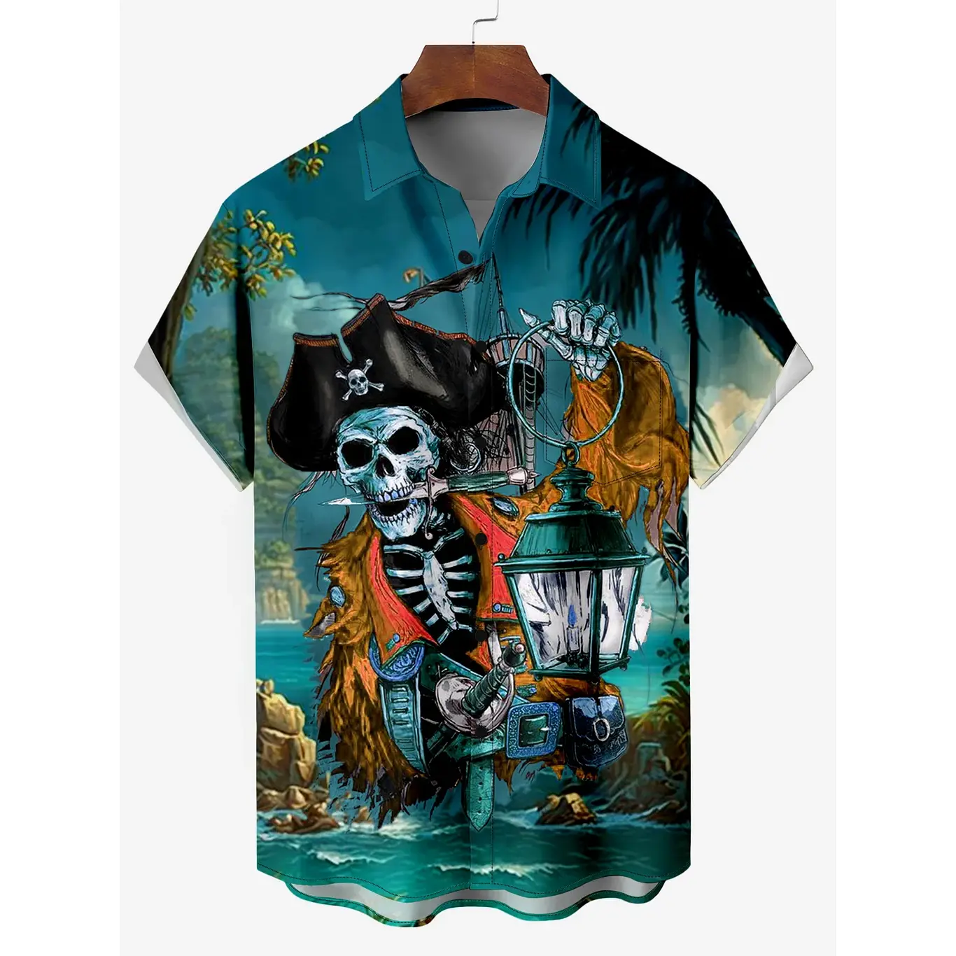 Pirate 3D Printed Summer Short Sleeve Men's and Women's Short Sleeve Shirt T-Shirt Fashion Casual Shirt Skull High Quality Tops