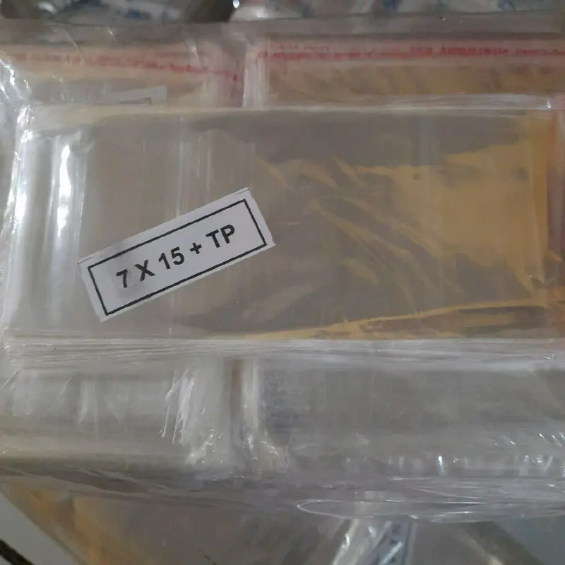 PLASTIK OPP MURAH UK 7 x 15 TEBAL 17 MIC ISI 100 PCS - PLASTIK OPP LEM 4
