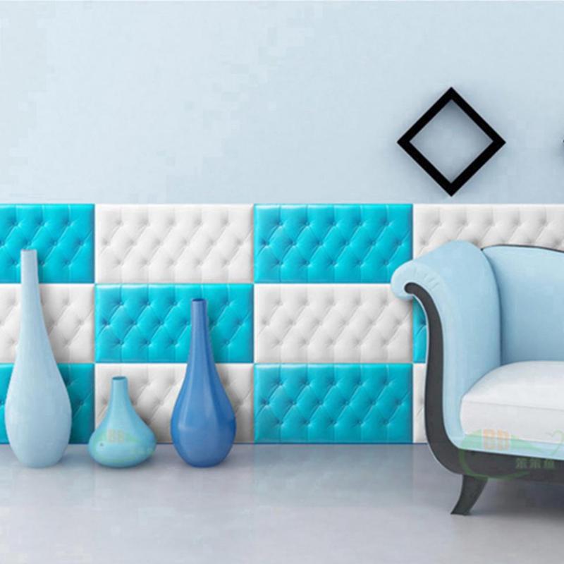 Giấy Dán Tường Xốp Chống Va Chạm Tự Dính Tự Làm 3D, Miếng Miếng Dán Tường Chống Thấm Nước, Nền Giả Da, 60 * 30 * 1.2Cm 4