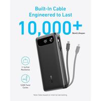 Gambar Anker Power Bank 20,000mAh Travel Essential Portable Charger with Built-in USB-C Cable, 3-Port 87W Max Fast Charging iPhone 16 15 Samsung - A1383 - Hitam dari Anker Official Medan Kota Medan 1 Tokopedia