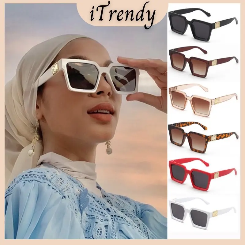 iTrendy Square Oversized Sunglasses Women Gafas Sun Glasses Lady Ins Goggles Eyepiece Trendy Shades Female Eyewear