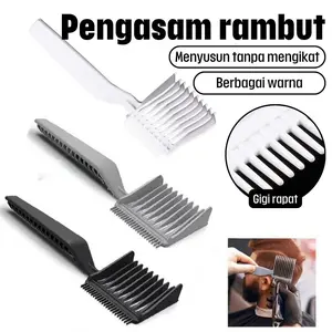 Sisir Flat Pengatur Rambut Pria, Alat Gaya Rambut Gradasi untuk Barbershop & Salon, Desain Pegangan Nyaman Bahan Plastik Berkualitas