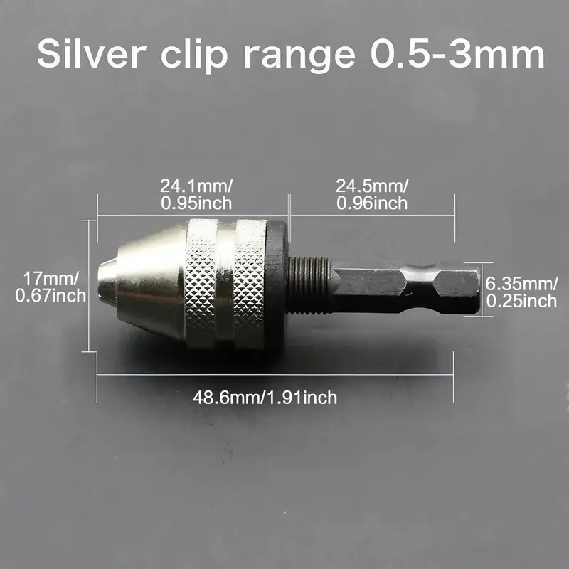 0.3-6.5mm Hex Shank Drill Chuck, 1 Count Quick Change Drill Chuck, Self Centering Three Jaw Chuck, Suitable for Rotary Tool, Electric Milling Machine, Engraving Machine Accessories 2