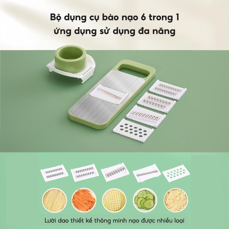 Product Introduction of Bộ Dụng Cụ Nạo Rau Củ Quả Đa Năng 6 Lưỡi Dao INOX 304 JYoohome Đồ Bào Rau Củ Đa Năng Thái Lát Cụ Bào Sợi 2