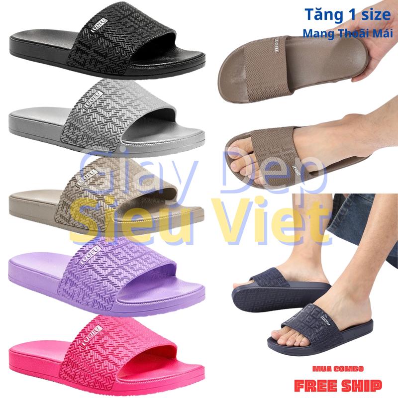 [tăng 1 size]Dép Cao Su Lê Luofu Đúc Liền   Nguyên Khối PVC  Nam Nữ Quai Ngang Siêu Bền Đẹp Chống Thấm Nước Chống Trơn Trượt DéP Slipper Đế Bằng