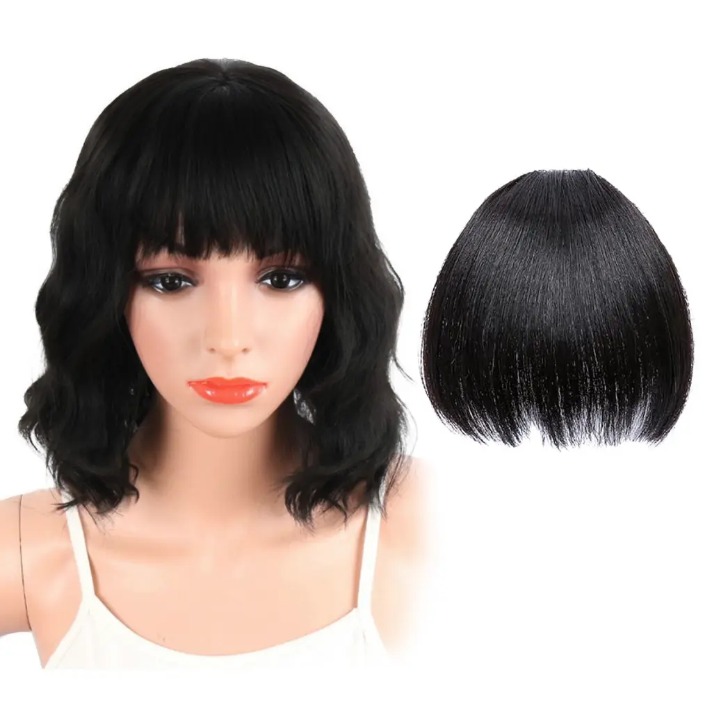 Robispace Women Wig Versatile Women Fake Bangs User-friendly Synthetic Forehead Wig Bangs Natural Versatile Women Hair Extension Bangs for Girl Realistic